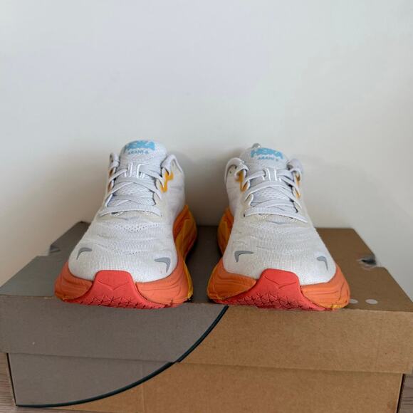 Hoka One One Arahi 6 Sunset Orange/White Women Running Sneakers- SZ 6.5 B - Picture 10 of 13